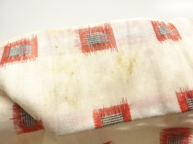  アンティーク　枡模様銘仙着物